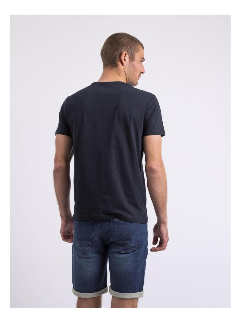 Camiseta de cuello redondo NAGORI Azul marino - Kiabi