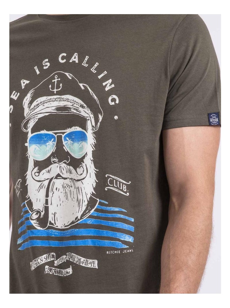 Camiseta de cuello redondo NALUPIRI Caqui - Kiabi