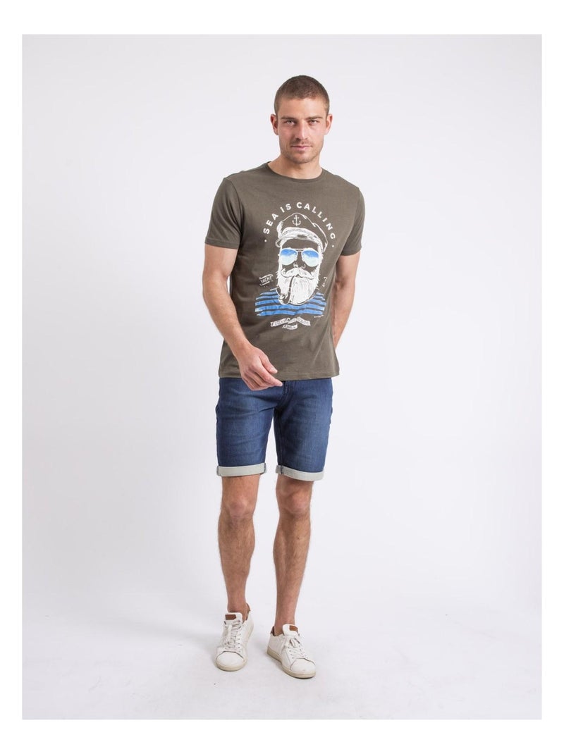 Camiseta de cuello redondo NALUPIRI Caqui - Kiabi