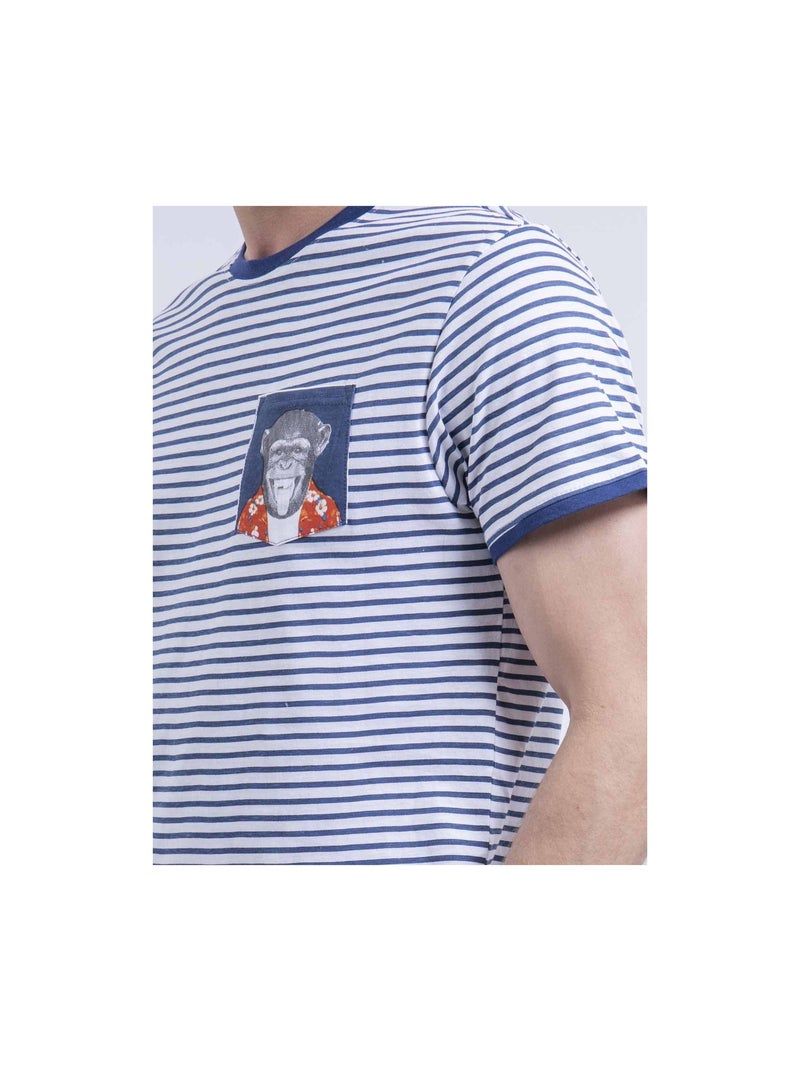 Camiseta de cuello redondo NAPISINGE Azul marino - Kiabi