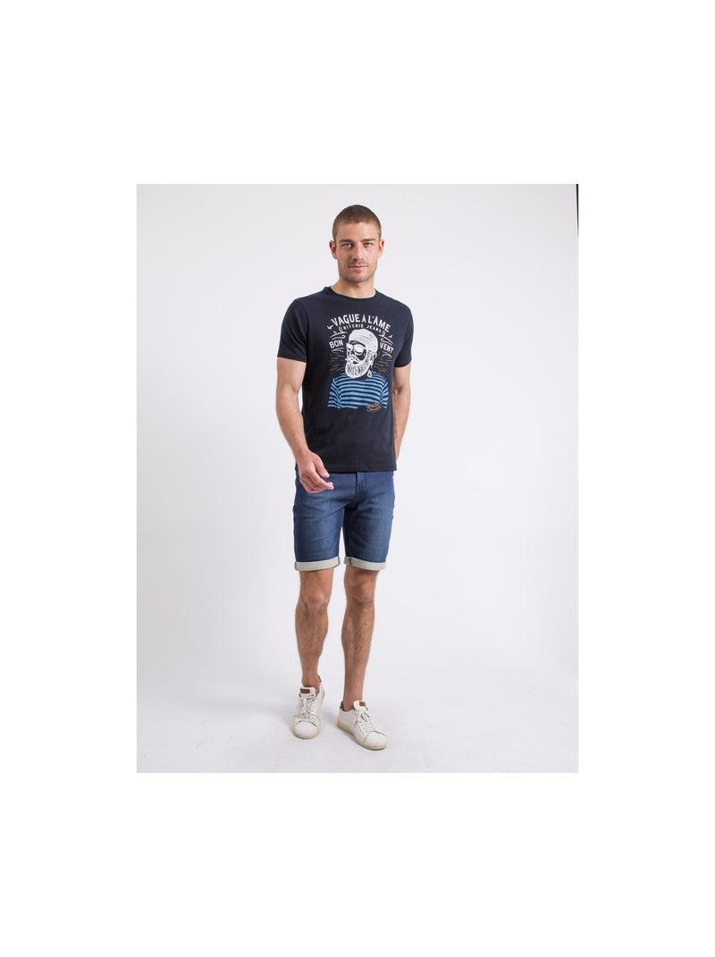 Camiseta de cuello redondo NAPLE Azul marino - Kiabi
