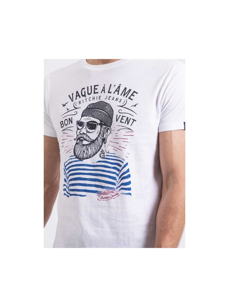 Camiseta de cuello redondo NAPLE Blanco - Kiabi