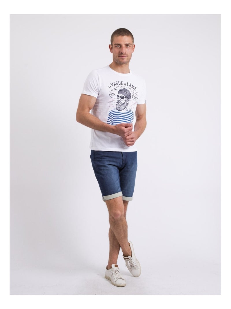 Camiseta de cuello redondo NAPLE Blanco - Kiabi