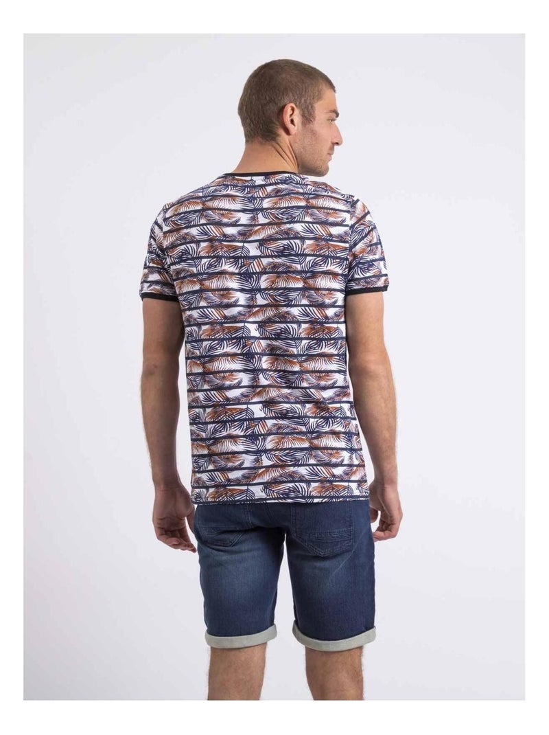 Camiseta de cuello redondo NIKUTO Azul marino - Kiabi
