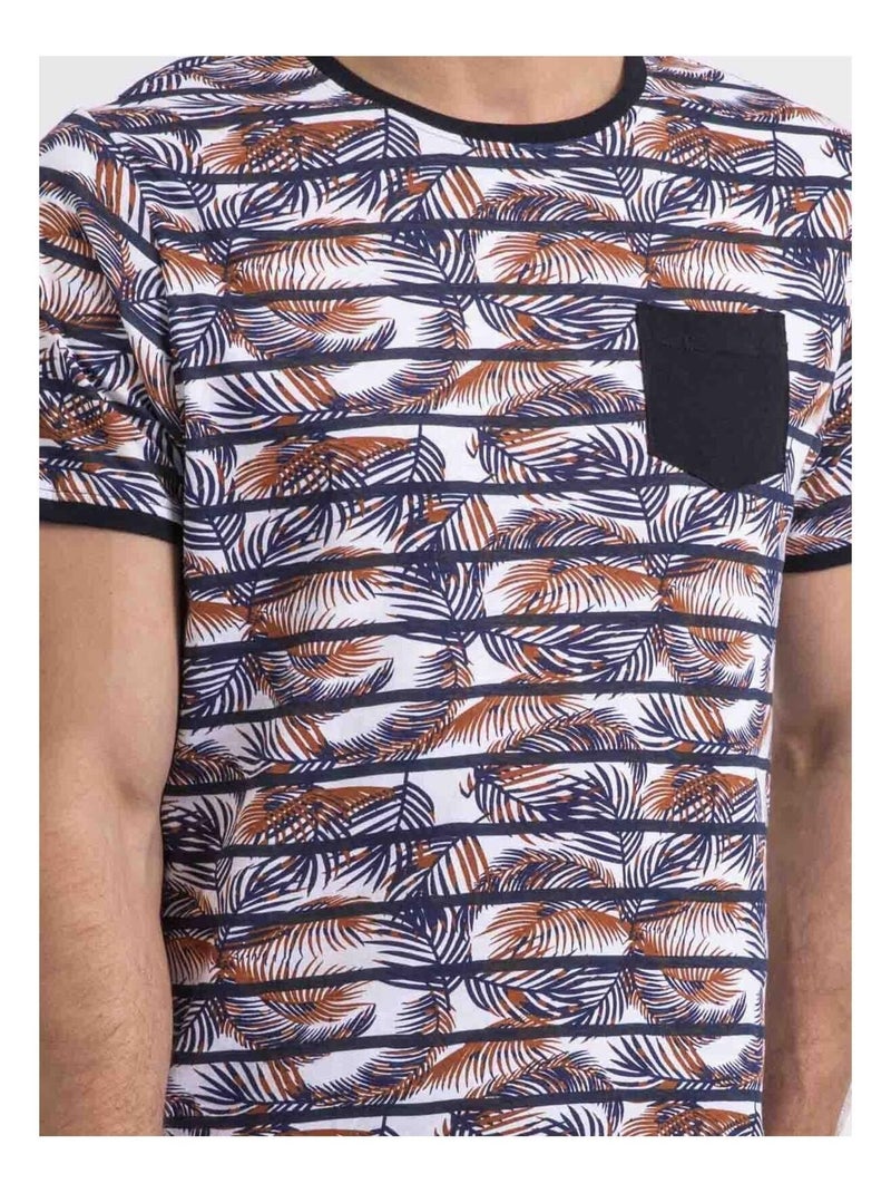 Camiseta de cuello redondo NIKUTO Azul marino - Kiabi