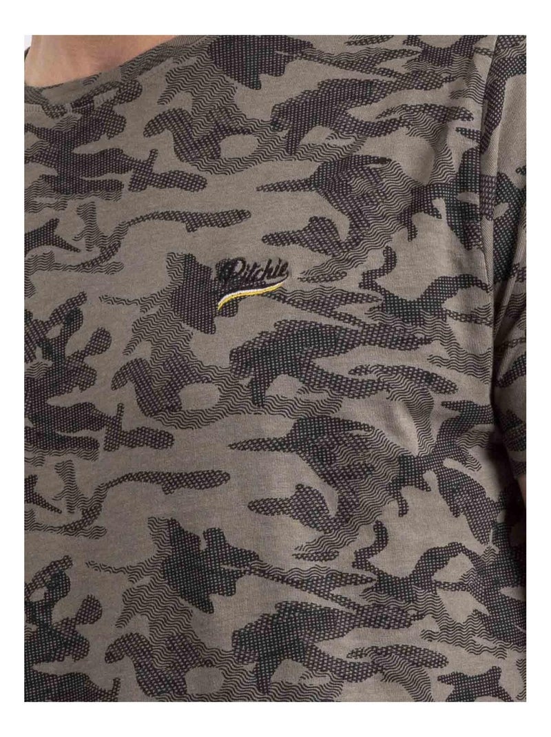 Camiseta de cuello redondo NILIMOUR Caqui - Kiabi