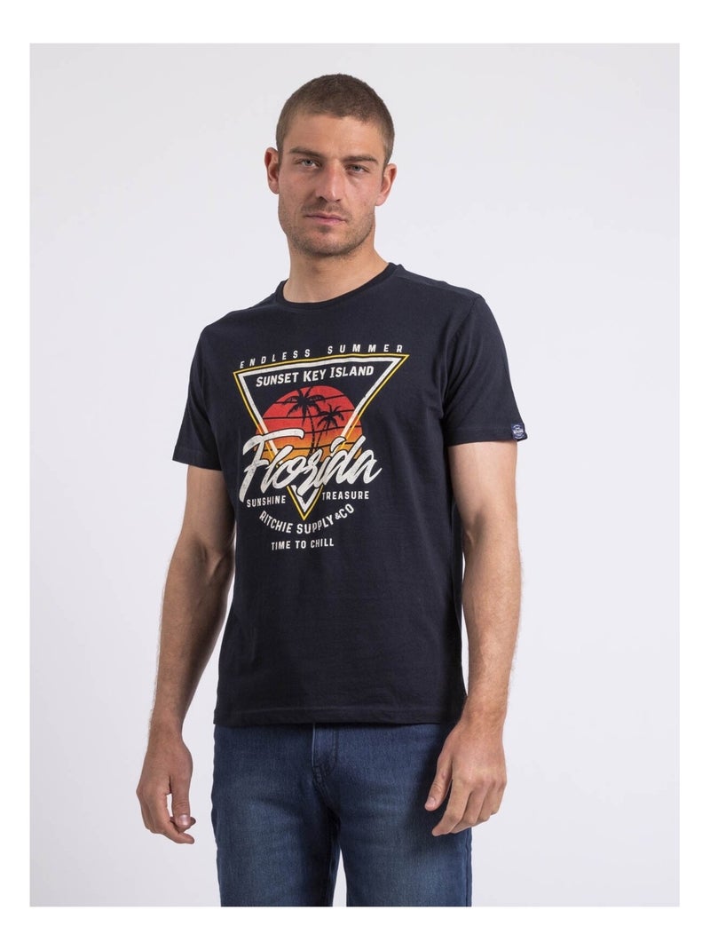 Camiseta de cuello redondo NILIPACK Azul marino - Kiabi