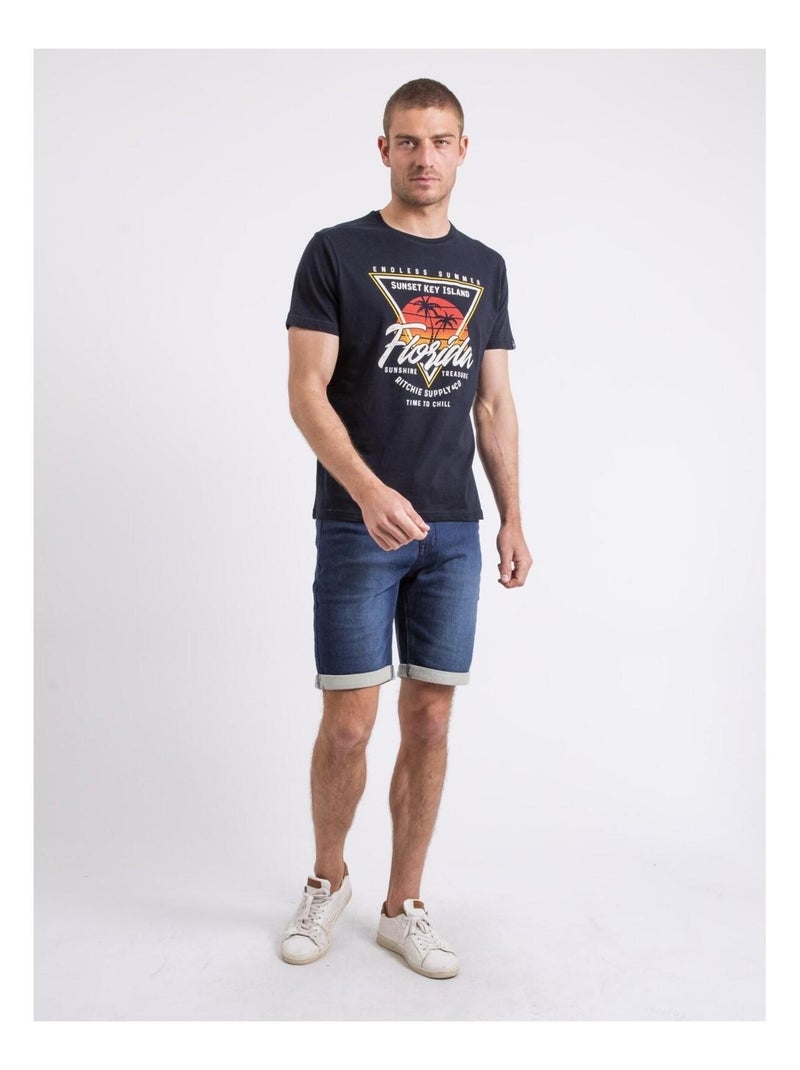 Camiseta de cuello redondo NILIPACK Azul marino - Kiabi