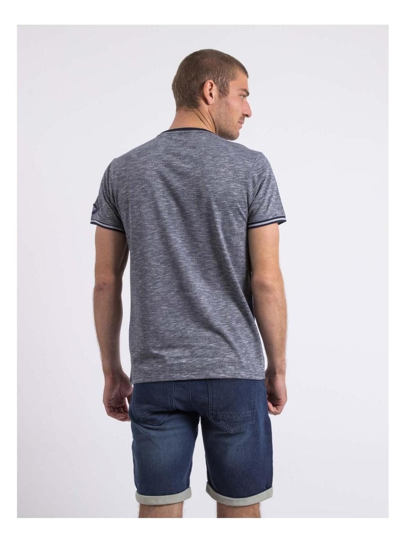Camiseta de cuello redondo NIRADAM Azul marino - Kiabi