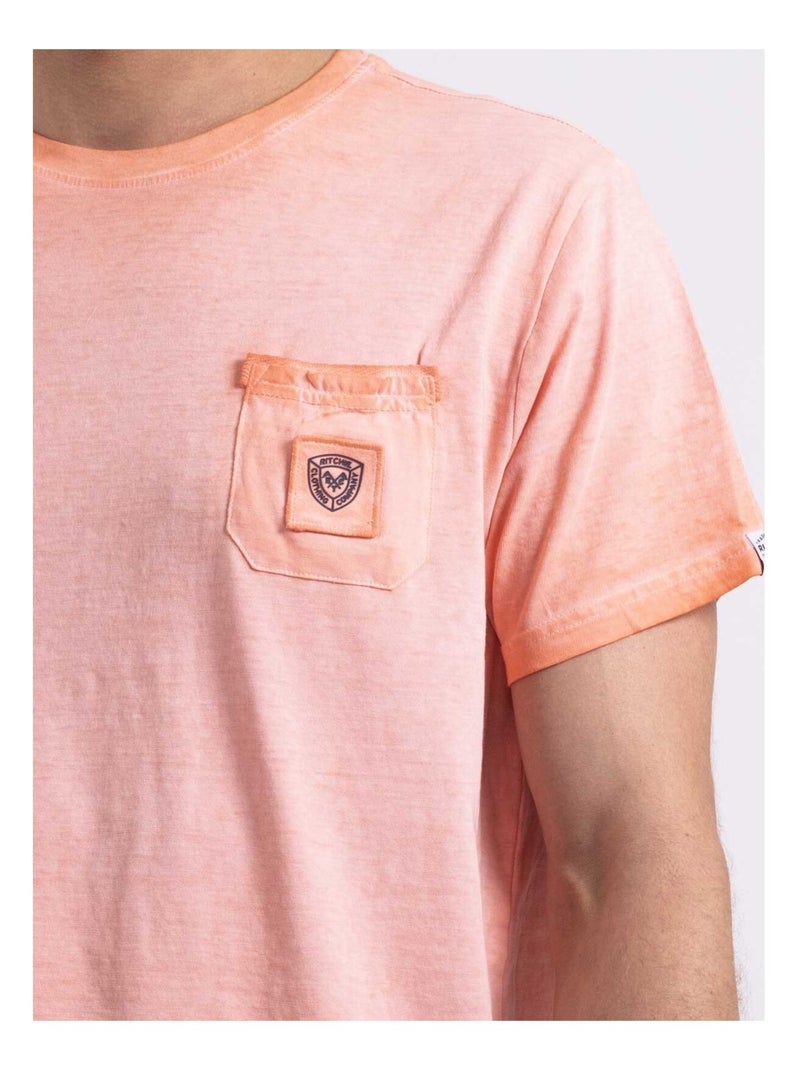 Camiseta de cuello redondo NIRAVELO Naranja coral - Kiabi