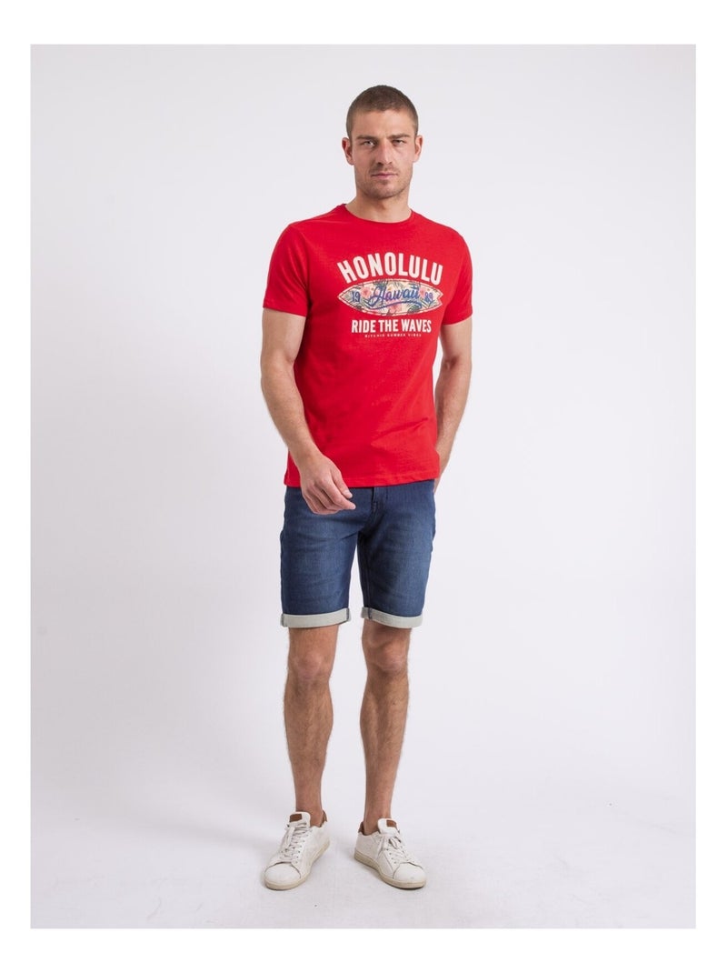 Camiseta de cuello redondo NIROULIO Rojo - Kiabi