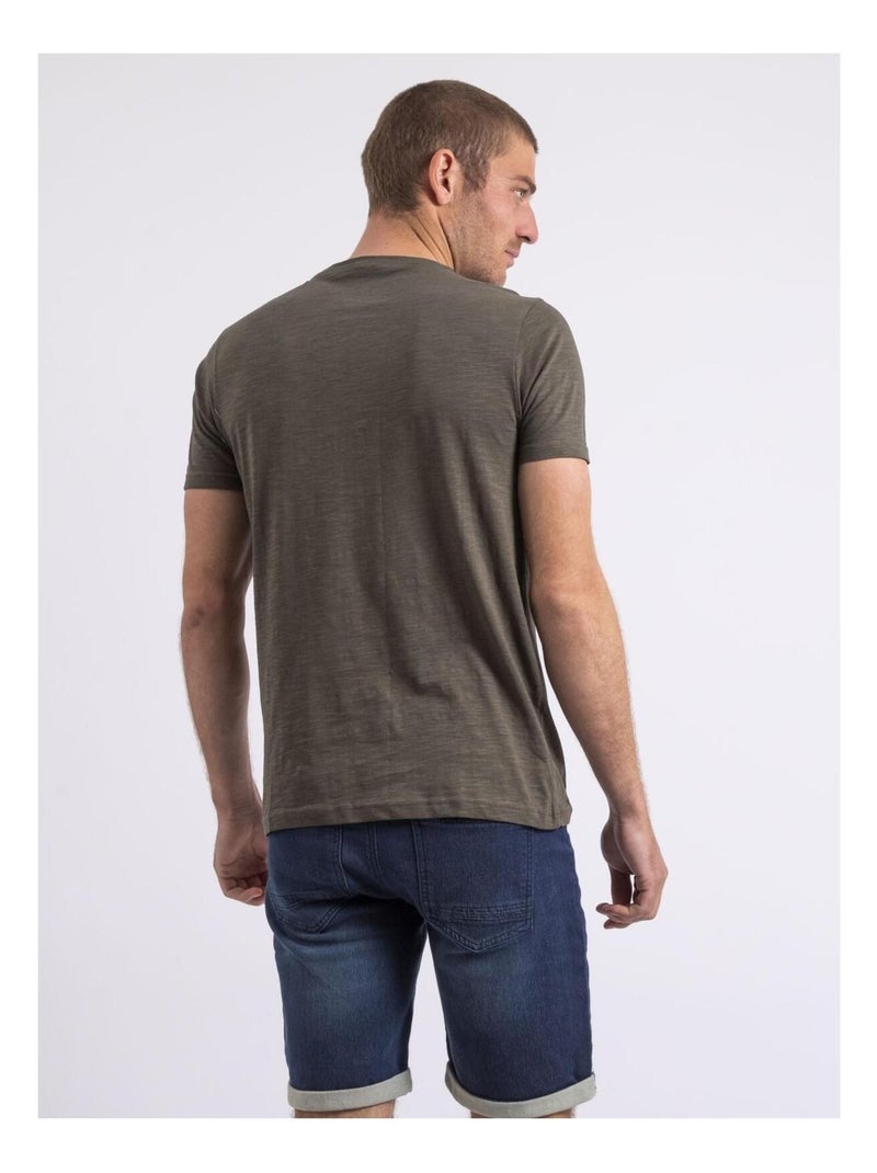 Camiseta de cuello redondo NOLOLAND Caqui - Kiabi