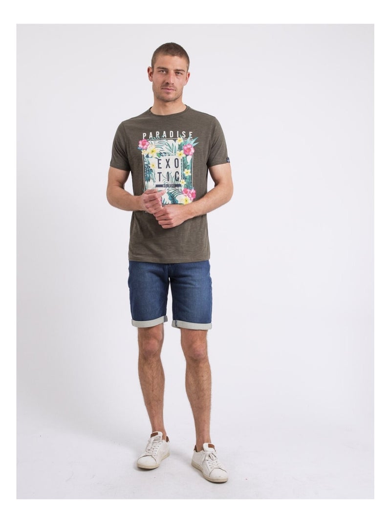 Camiseta de cuello redondo NOPAJOUX Caqui - Kiabi