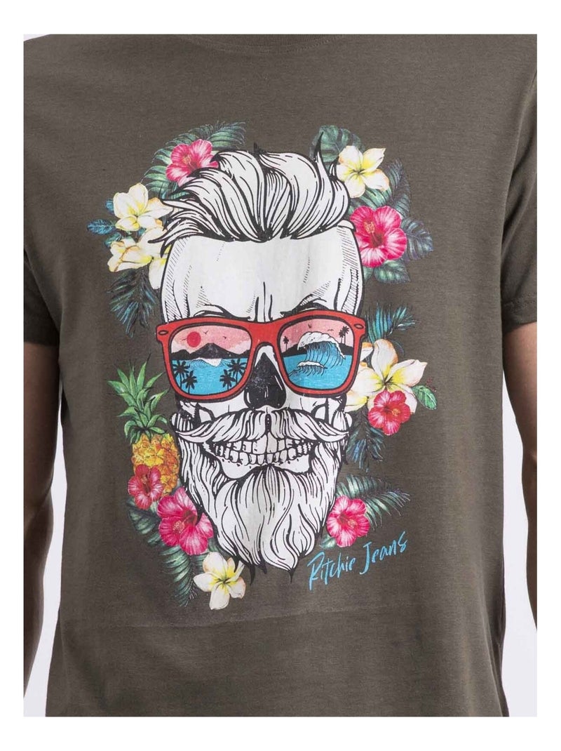 Camiseta de cuello redondo NOPILUCA Caqui - Kiabi