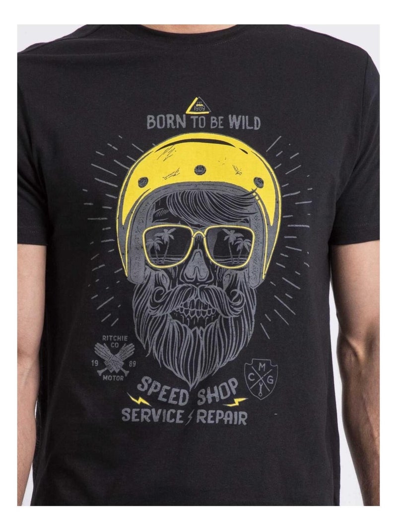 Camiseta de cuello redondo NOSHOP Negro - Kiabi