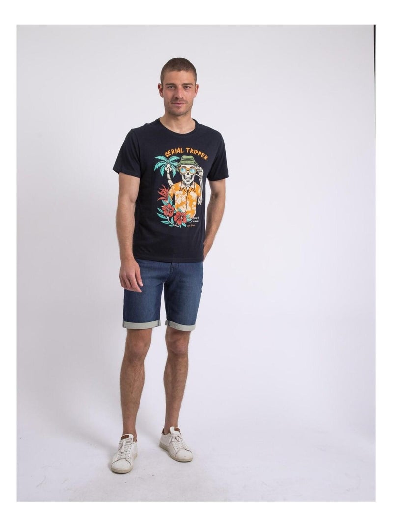 Camiseta de cuello redondo NULRIK Azul marino - Kiabi