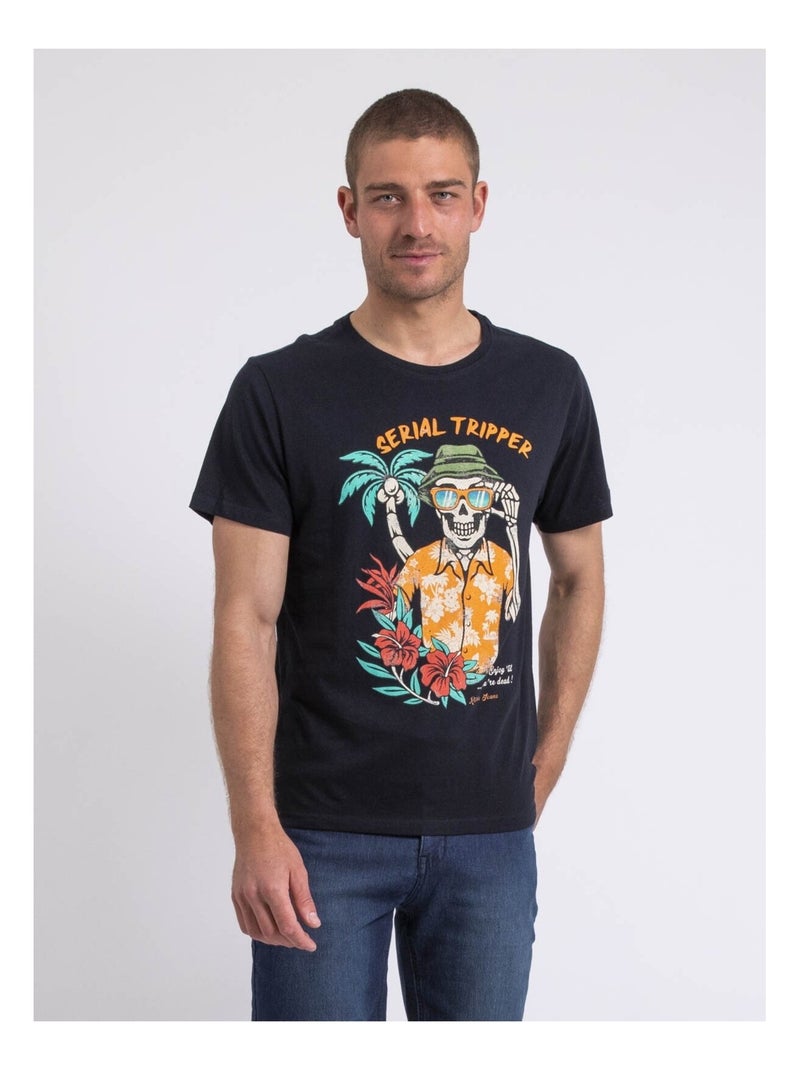 Camiseta de cuello redondo NULRIK Azul marino - Kiabi