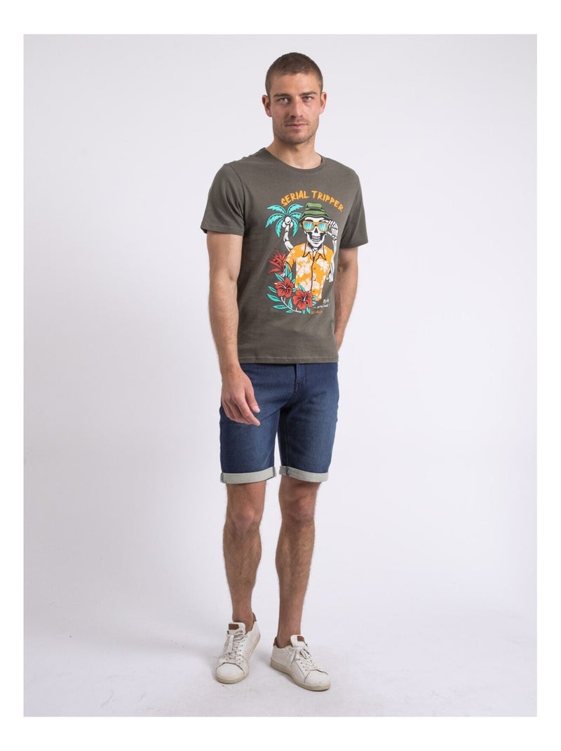 Camiseta de cuello redondo NULRIK Caqui - Kiabi