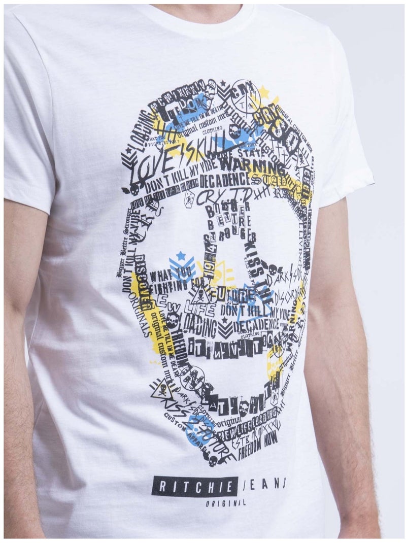 Camiseta de cuello redondo NUSKINO Blanco - Kiabi