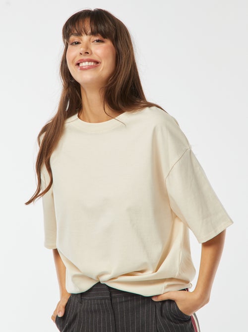 Camiseta de cuello redondo oversize - Kiabi