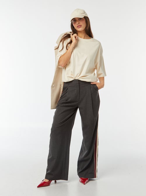 Camiseta de cuello redondo oversize - Kiabi Camiseta de cuello redondo oversize - Kiabi