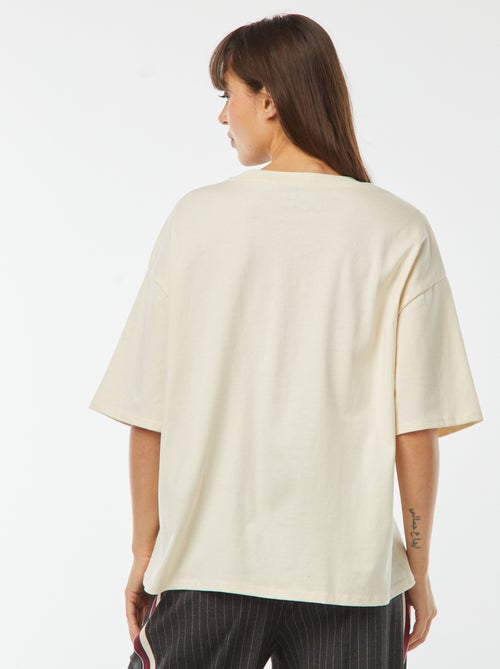 Camiseta de cuello redondo oversize - Kiabi Camiseta de cuello redondo oversize - Kiabi