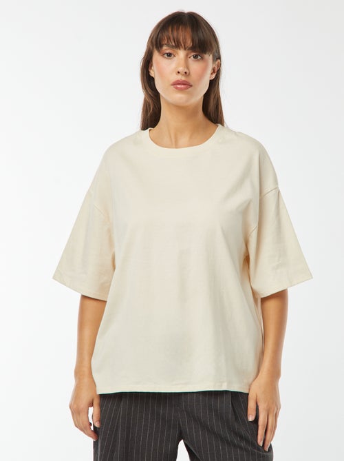 Camiseta de cuello redondo oversize - Kiabi Camiseta de cuello redondo oversize - Kiabi