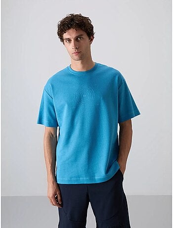 Camiseta de cuello redondo oversize de mezcla de algodón tommy