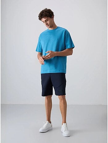 Camiseta de cuello redondo oversize de mezcla de algodón tommy