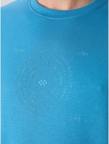 Camiseta de cuello redondo oversize de mezcla de algodón tommy