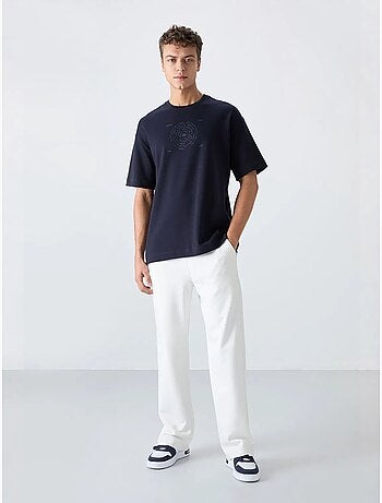 Camiseta de cuello redondo oversize de mezcla de algodón tommy
