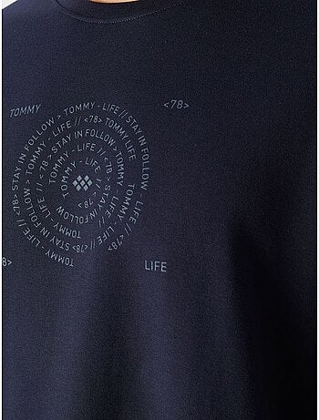 Camiseta de cuello redondo oversize de mezcla de algodón tommy