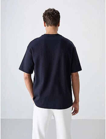 Camiseta de cuello redondo oversize de mezcla de algodón tommy