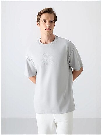 Camiseta de cuello redondo oversize de mezcla de algodón tommy