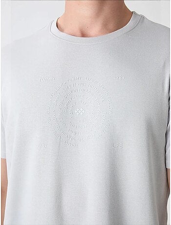 Camiseta de cuello redondo oversize de mezcla de algodón tommy