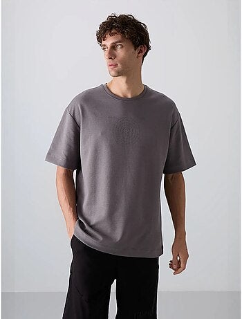 Camiseta de cuello redondo oversize de mezcla de algodón tommy