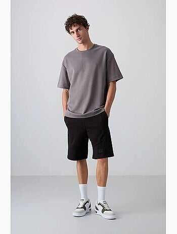 Camiseta de cuello redondo oversize de mezcla de algodón tommy