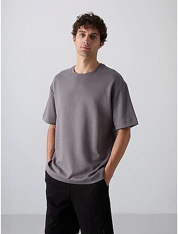 Camiseta de cuello redondo oversize de mezcla de algodón tommy