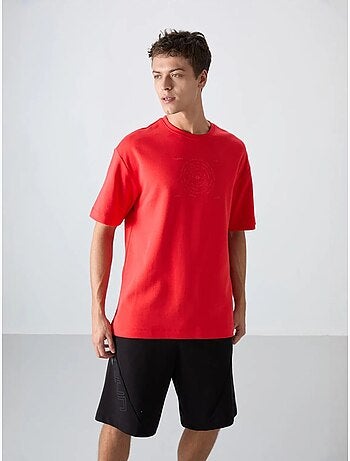 Camiseta de cuello redondo oversize de mezcla de algodón tommy