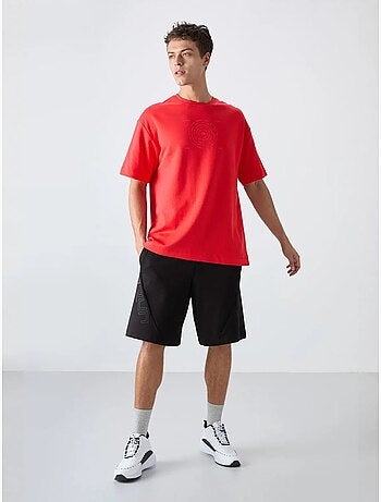 Camiseta de cuello redondo oversize de mezcla de algodón tommy