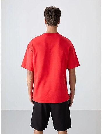 Camiseta de cuello redondo oversize de mezcla de algodón tommy