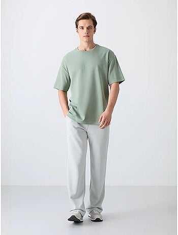 Camiseta de cuello redondo oversize de mezcla de algodón tommy