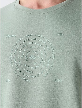Camiseta de cuello redondo oversize de mezcla de algodón tommy