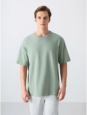 Camiseta de cuello redondo oversize de mezcla de algodón tommy