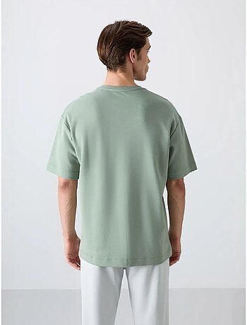 Camiseta de cuello redondo oversize de mezcla de algodón tommy