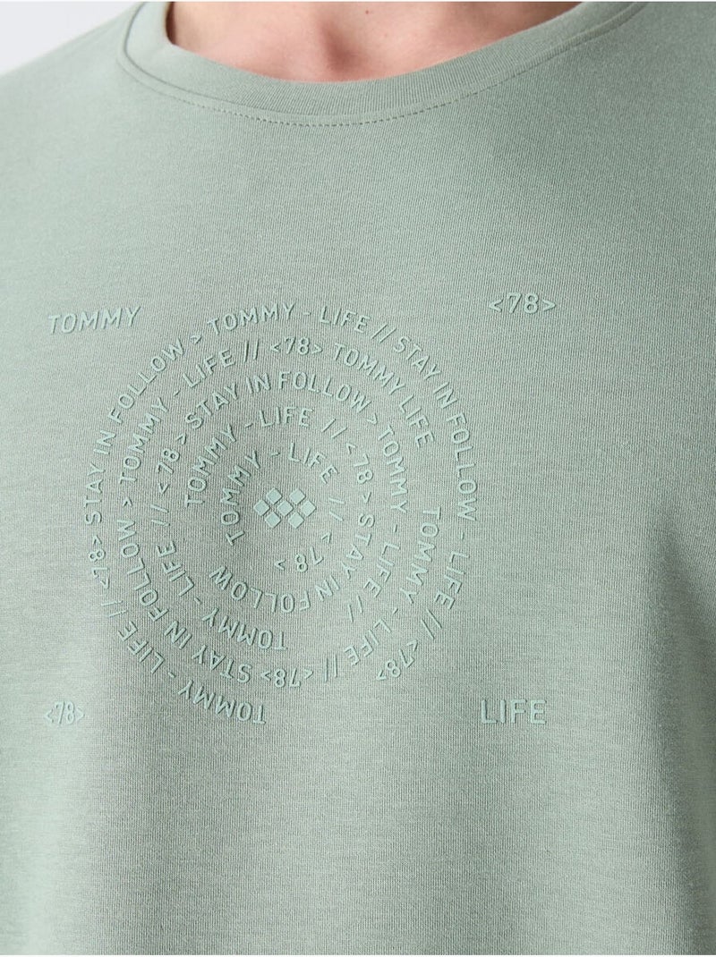 Camiseta de cuello redondo oversize de mezcla de algodón tommy Verde - Kiabi