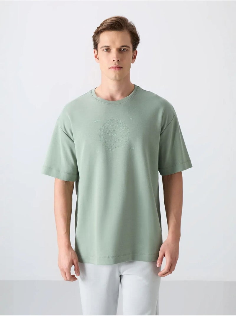 Camiseta de cuello redondo oversize de mezcla de algodón tommy Verde - Kiabi
