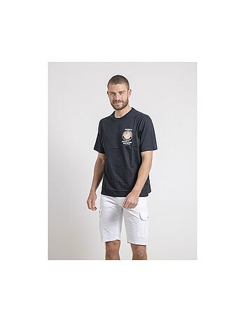 Camiseta de cuello redondo oversize de puro algodón NAHAMAS