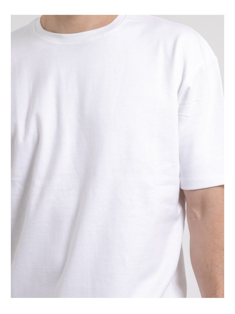 Camiseta de cuello redondo oversize de puro algodón NOBUKA Blanco - Kiabi