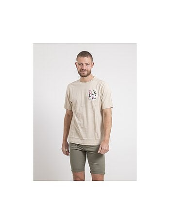 Camiseta de cuello redondo oversize de puro algodón NOFENIX